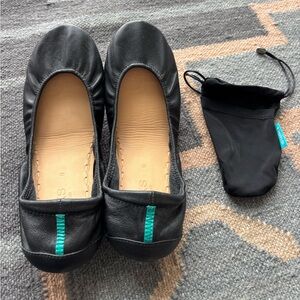 Never worn Tieks black leather size 9